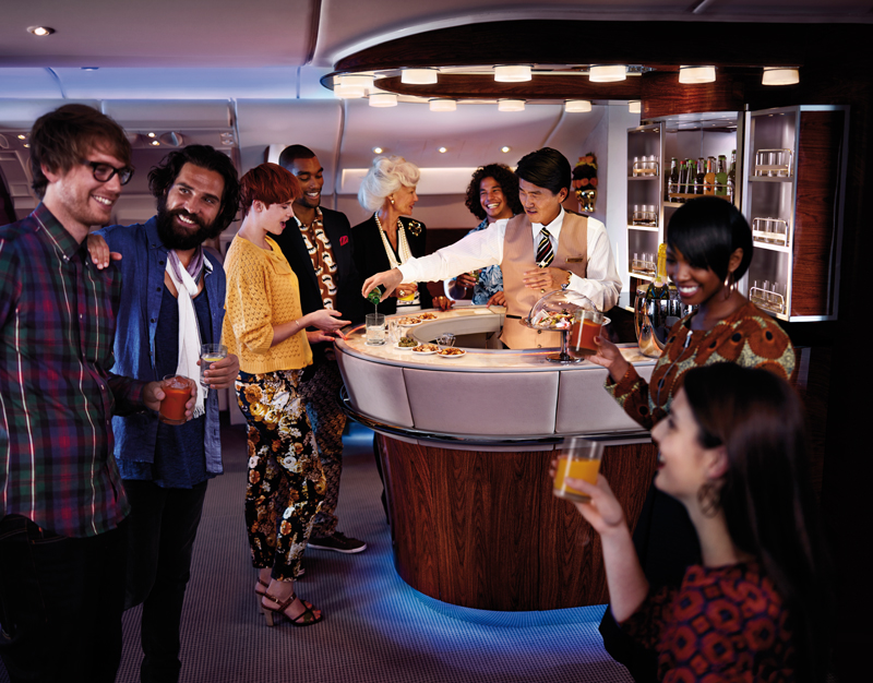 A380 Onboard lounge ...